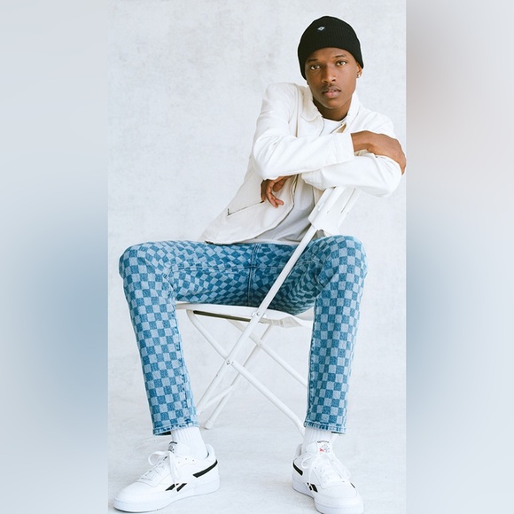 PacSun Eco Holden Slim Taper Checkered Comfort Jeans. Men’s 31x32 - Picture 2 of 11